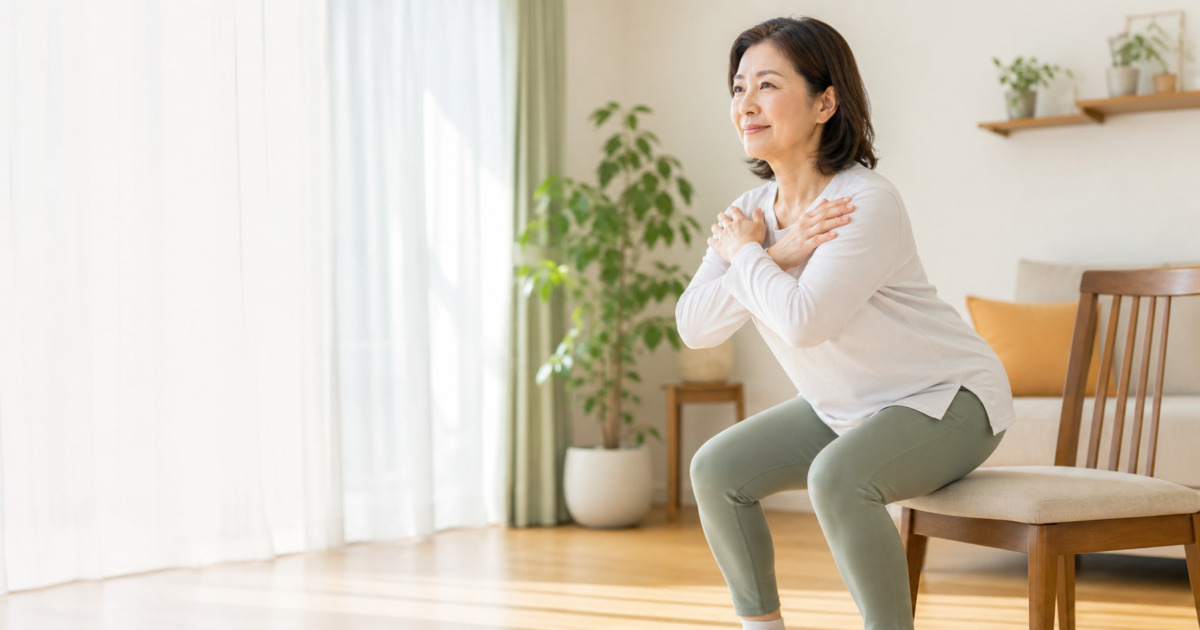更年期に無理のない運動を行う女性