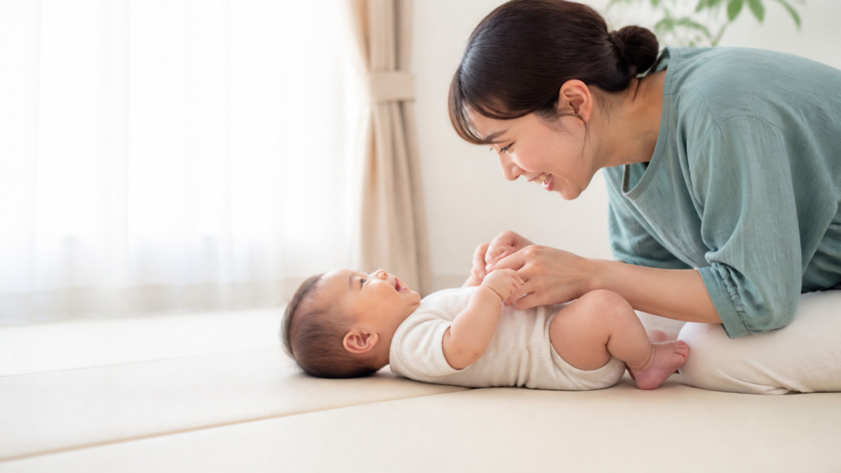 0〜6か月の赤ちゃんと安全にふれあい遊びをする保護者