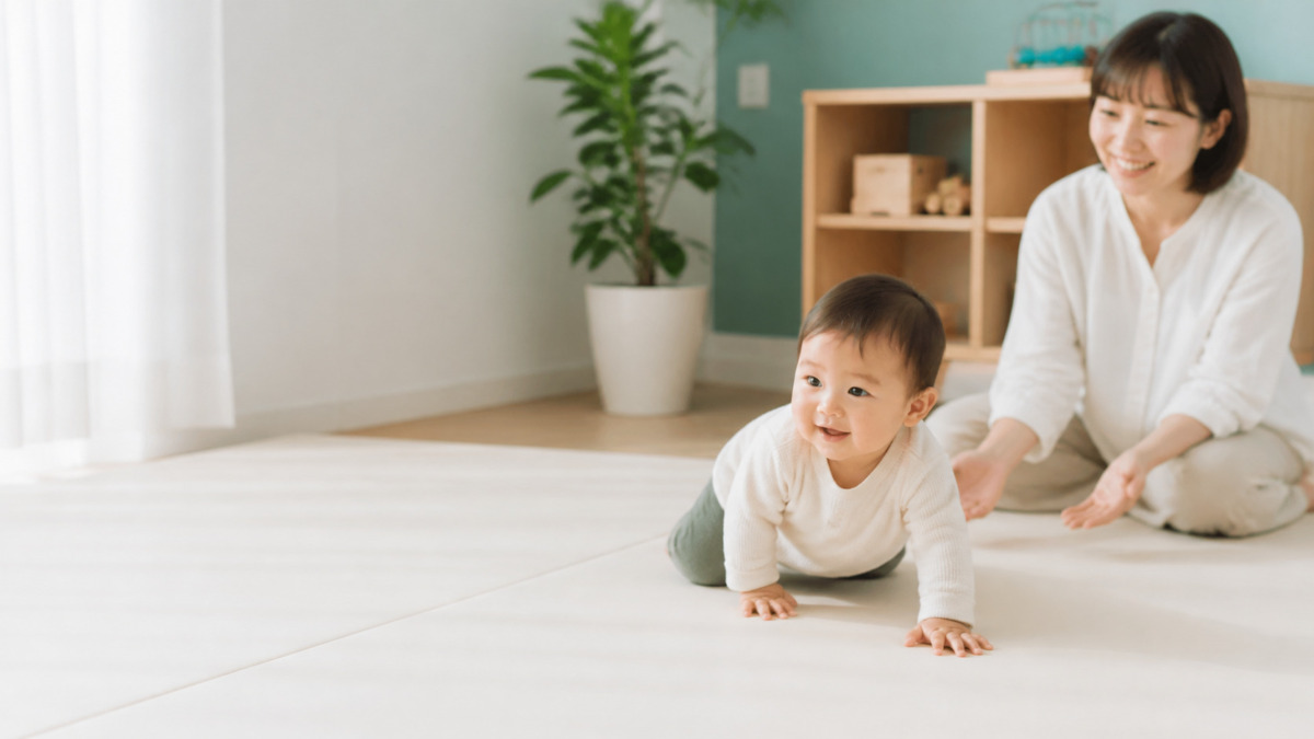 はいはいを楽しむ7〜12か月の赤ちゃんと見守る保護者